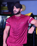 Men’s Premium Sports Tracksuit – Maroon Athletic Fit Summer Set