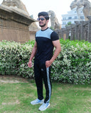 Men’s Premium Under Armour Style Sports Tracksuit – Black & Grey Contrast Design