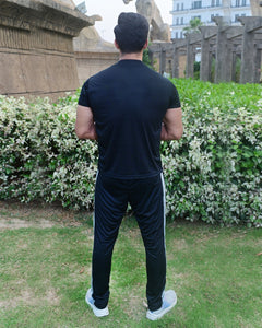 Men’s Premium Under Armour Style Sports Tracksuit – Black & Grey Contrast Design