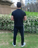Men’s Premium Under Armour Style Sports Tracksuit – Black & Grey Contrast Design