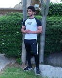 Men’s Nike-Inspired Sports Tracksuit – Black & White Contrast Design